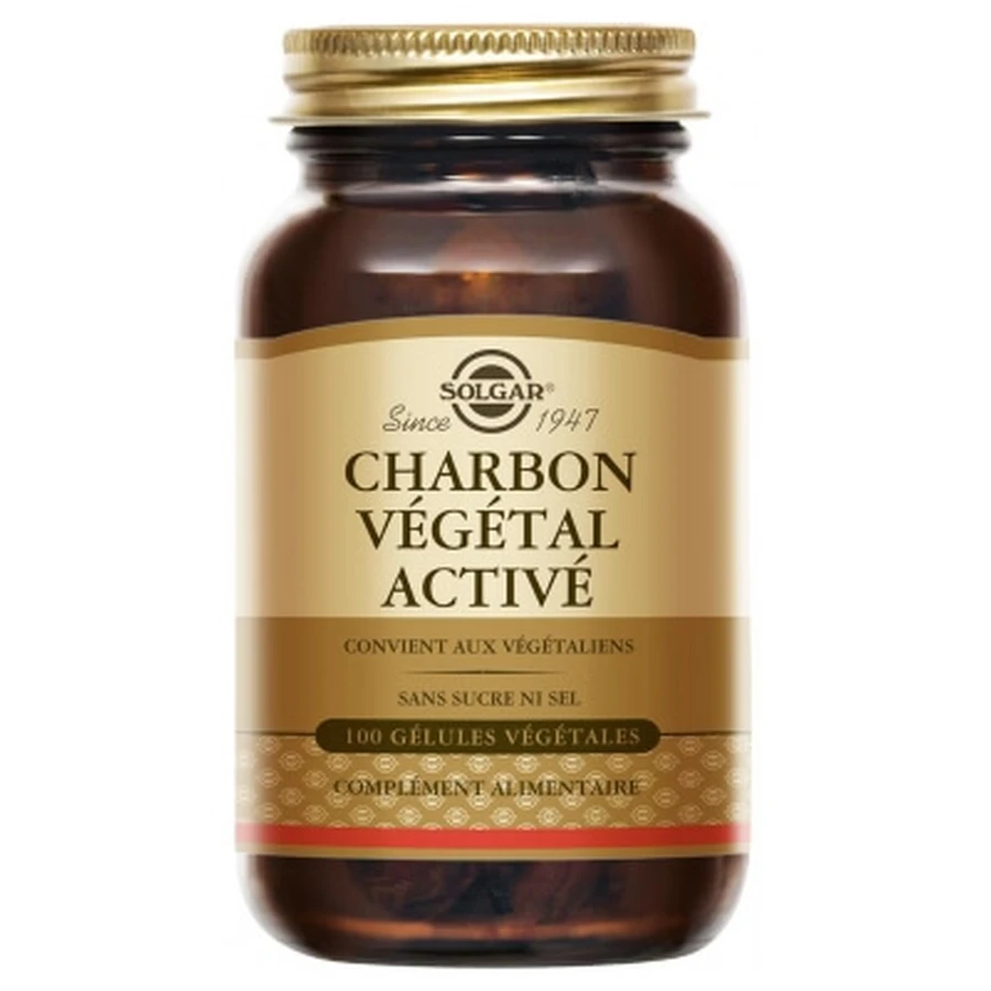 Solgar Charbon Végétal Activé 100 Gélules Végétales
