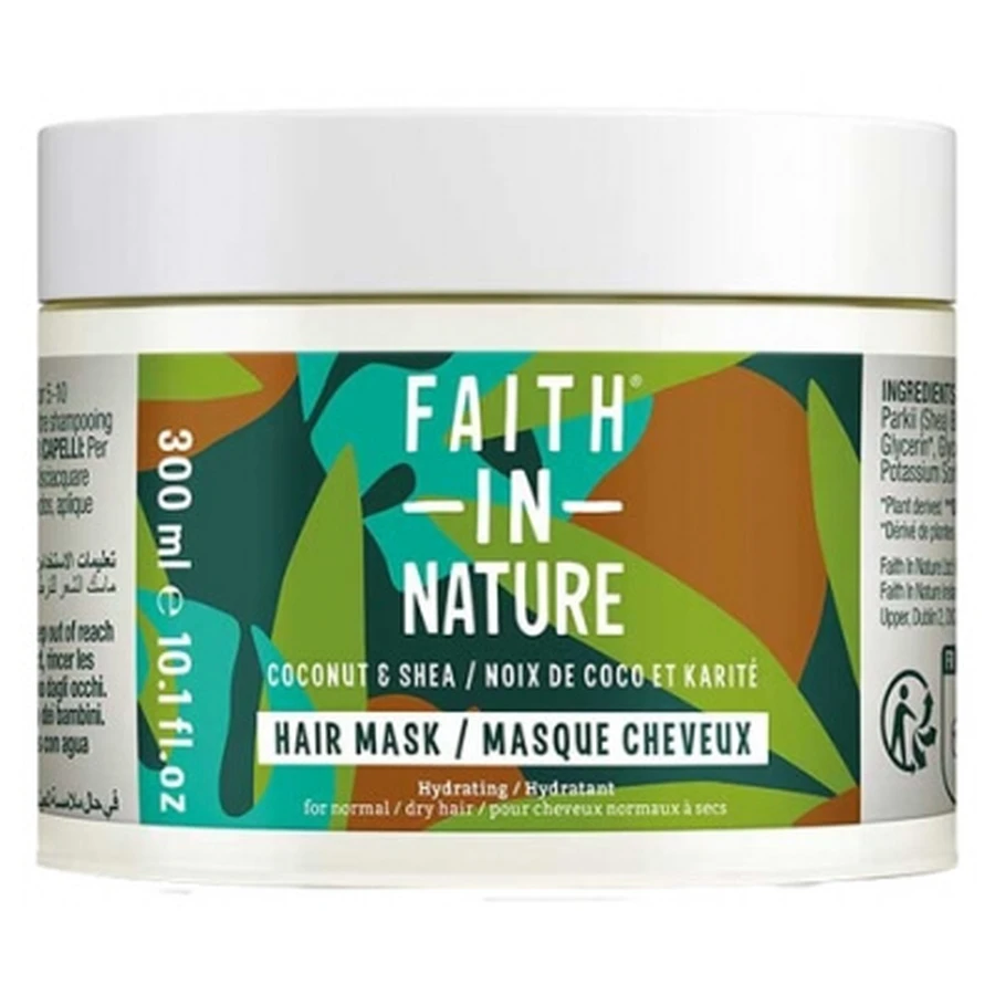 Faith In Nature Haarmasker met kokos en sheaboter voor normaal tot droog haar, 300 ml