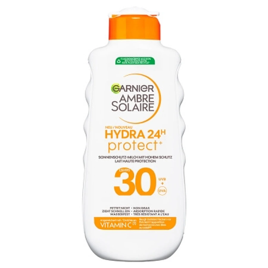 Loción corporal Garnier Ambre Solaire Hydra 24H Protect con SPF 30, 175 ml
