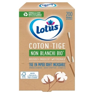 Lotus Unbleached Cotton Swabs, 200 Swabs