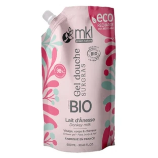 MKL Green Nature Gel Douche Surgras Lait d'Ânesse Éco-Recharge Bio 900 ml
