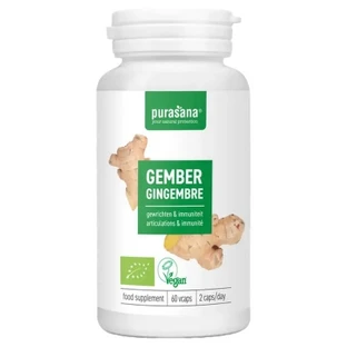 Jengibre ecológico Purasana, 60 cápsulas