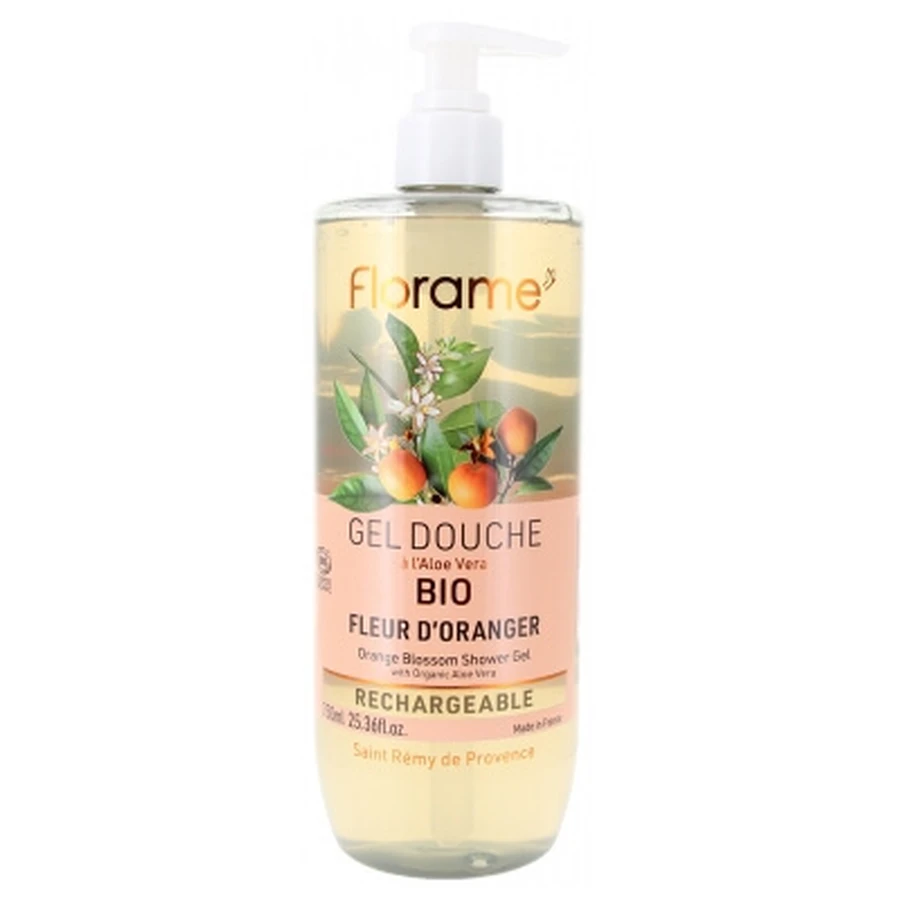 Florame Bio-Duschgel mit Orangenblüten, nachfüllbar, 750 ml