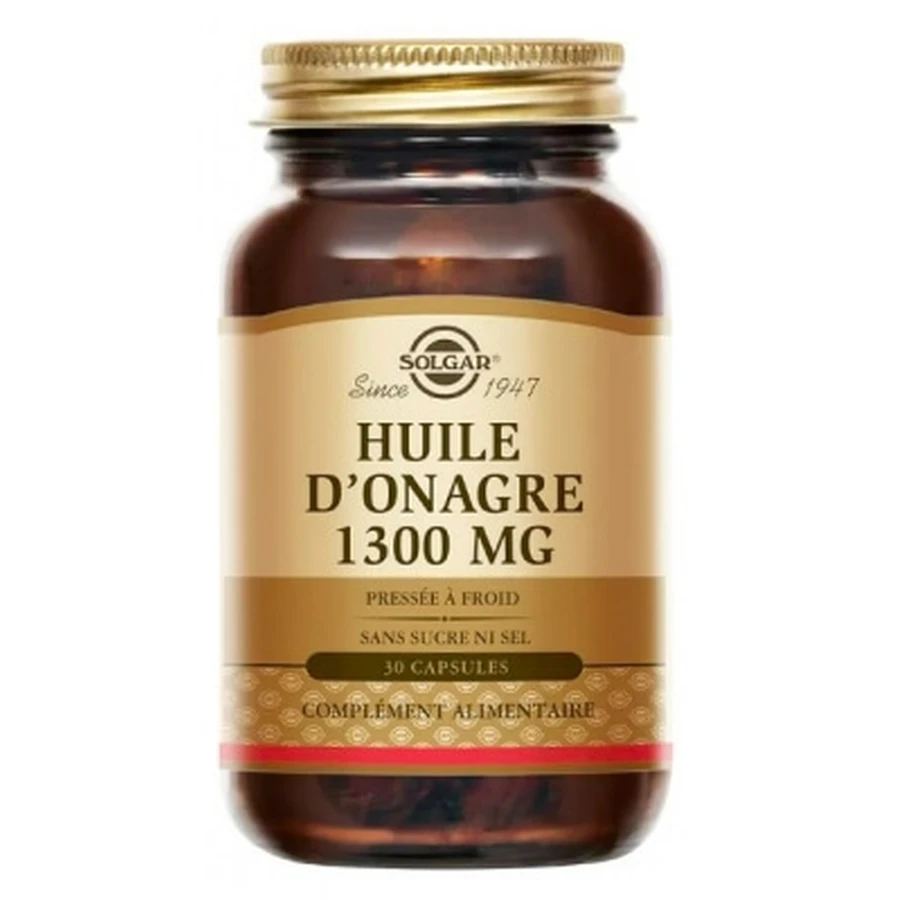 Aceite de onagra de Solgar, 1300 mg, 30 cápsulas