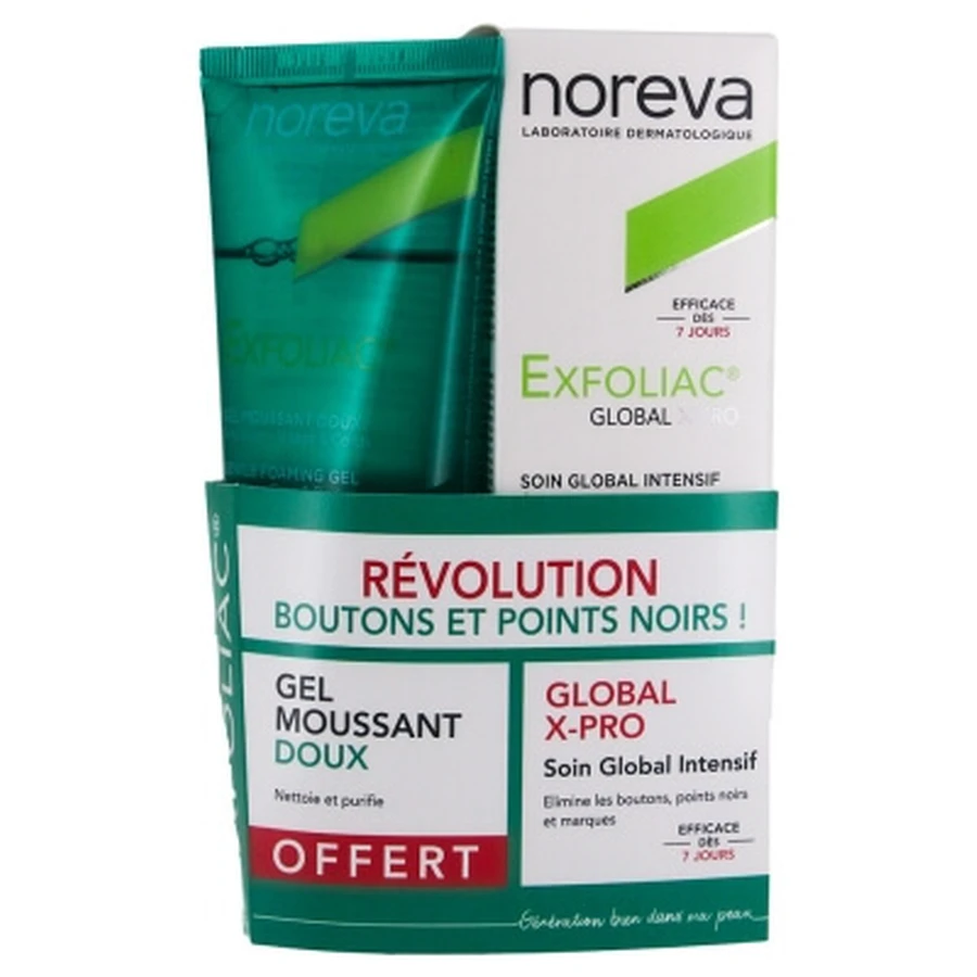 Noreva Exfoliac Global X-Pro Intensive Global Treatment 30 ml + kostenloses sanftes Schaumgel 100 ml