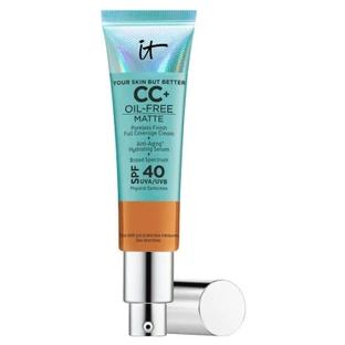 IT Cosmetics „Your Skin But Better“ CC+ Cream – Ölfreie, mattierende CC-Korrekturcreme mit hoher Deckkraft für sichtbare Poren, LSF 40, 32 ml