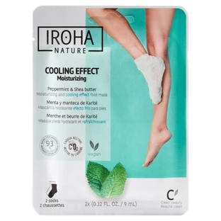 Mascarilla hidratante y refrescante para pies Iroha Nature con menta y manteca de karité, 2 x 9 ml