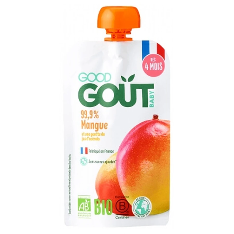 Good Goût 99,9 % de mango, para bebés a partir de 4 meses, ecológico, 120 g