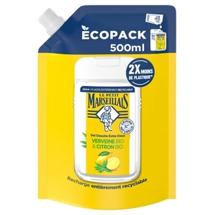 Le Petit Marseillais Extra Milde Douchegel met biologische verbena en citroen, biologische eco-navulling, 500 ml
