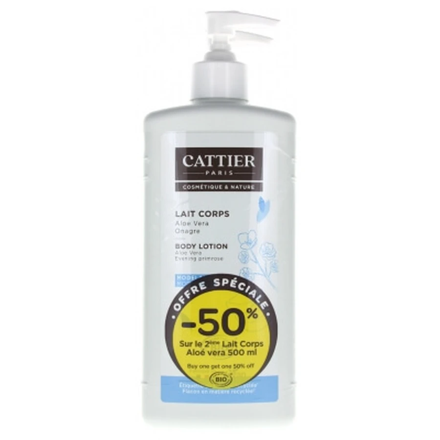 Cattier Lapte de corp modelant organic, set de 2 x 500 ml