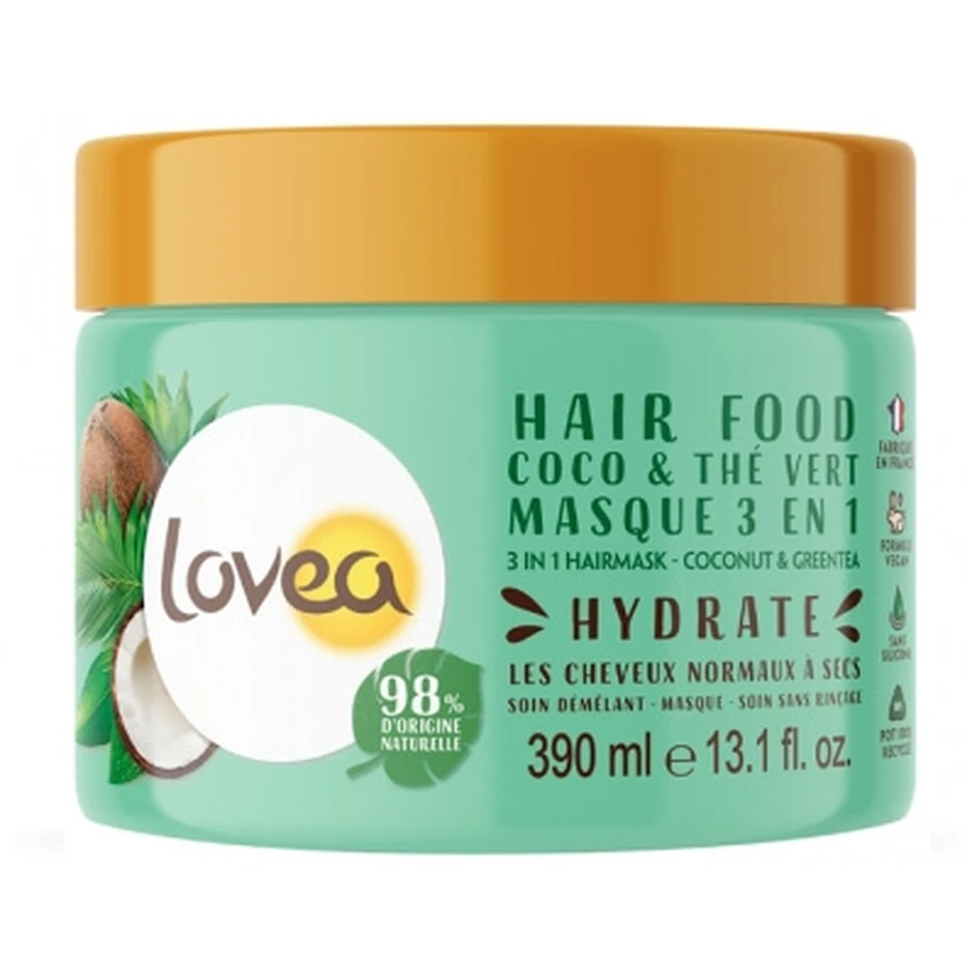Lovea Hair Food 3-in-1 kokos- en groene-thee-masker 390 ml