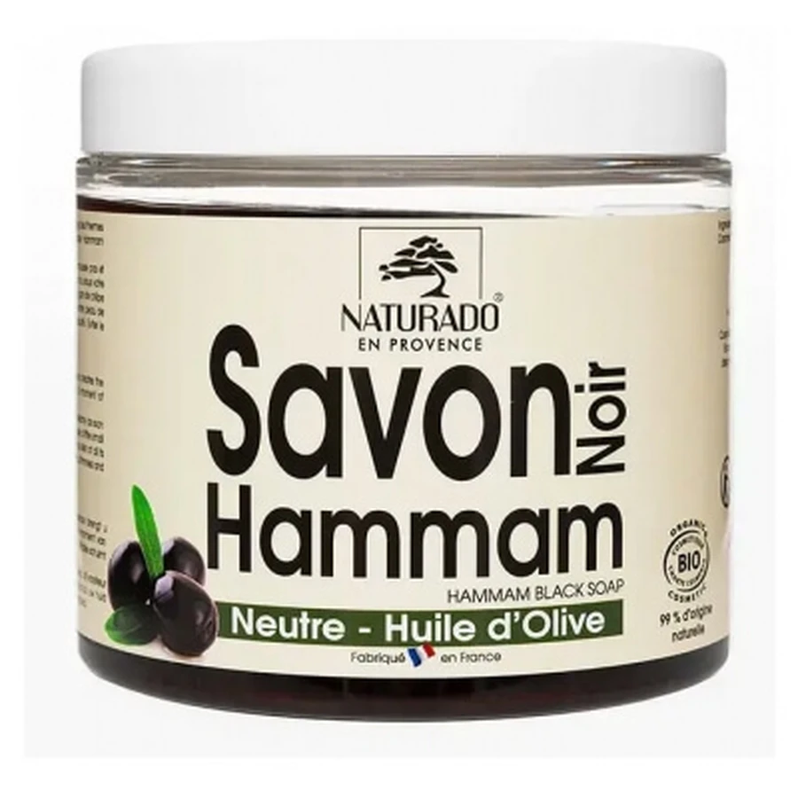 Naturado en Provence Black Hammam Soap with Organic Olive Oil, 600 g
