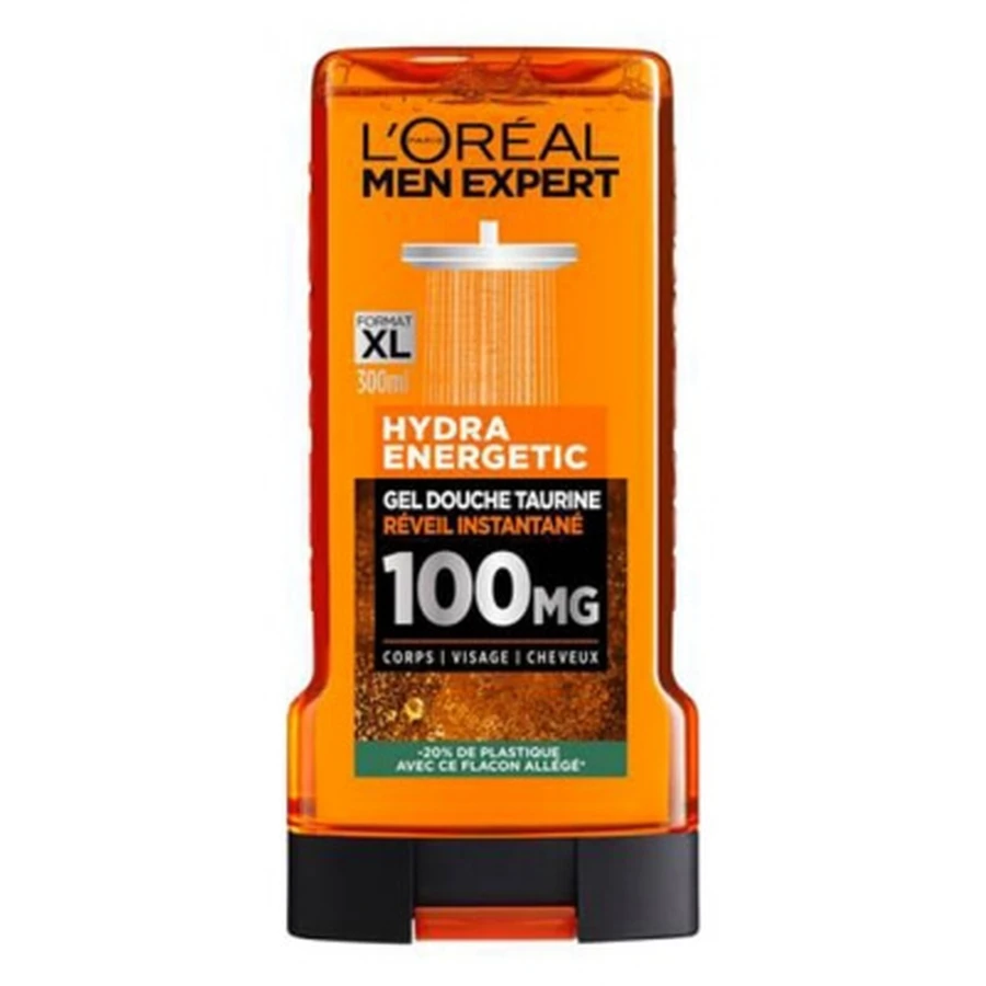 Gel de ducha Hydra Energetic con taurina de L'Oréal Paris Men Expert, 300 ml