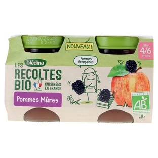 Blédina Les Récoltes Bio „Reife Äpfel“, für Babys ab 4–6 Monaten, Bio, 2 Gläschen