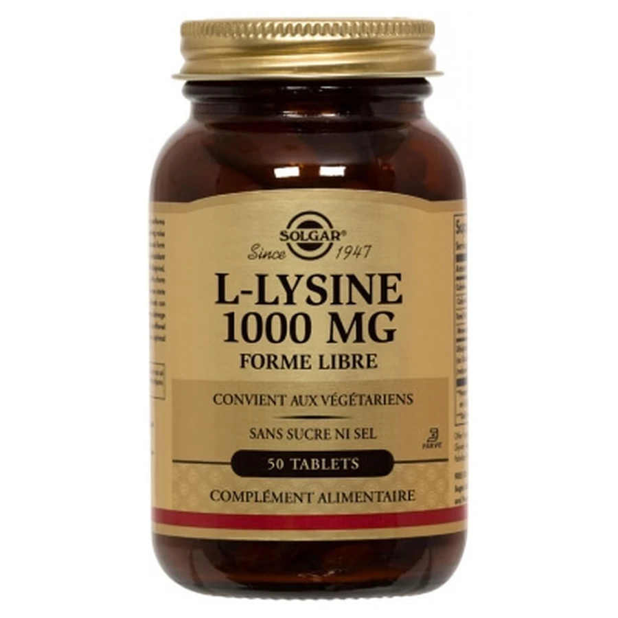 Solgar L-Lysine 1000 mg, 50 Tablets