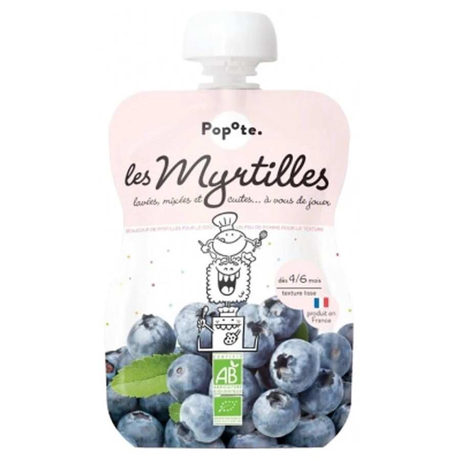 Popote Gourde Les Myrtilles Compote Dès 4/6 Mois Bio 120 g