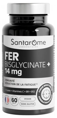 Santarome Iron Bisglycinate+ 14 mg, 60 Capsules