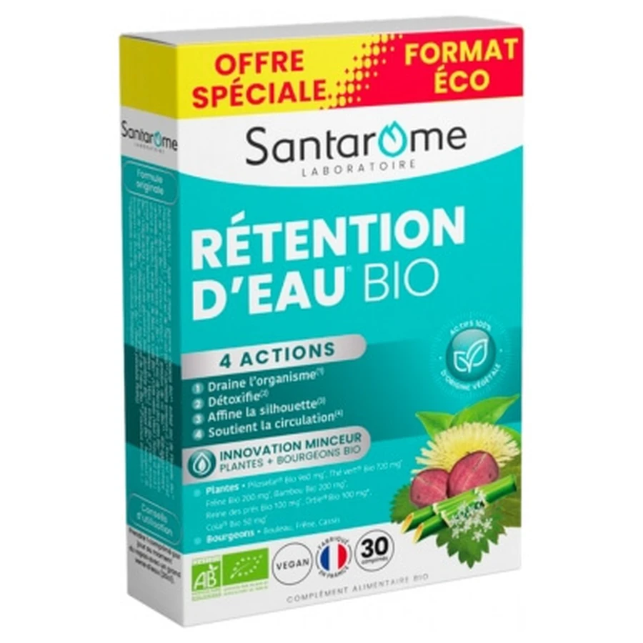 Santarome Rétention d'Eau Bio 30 Comprimés Offre Spéciale