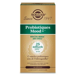 Solgar Mood+ Probióticos para el bienestar mental y el alivio del estrés, 60 cápsulas
