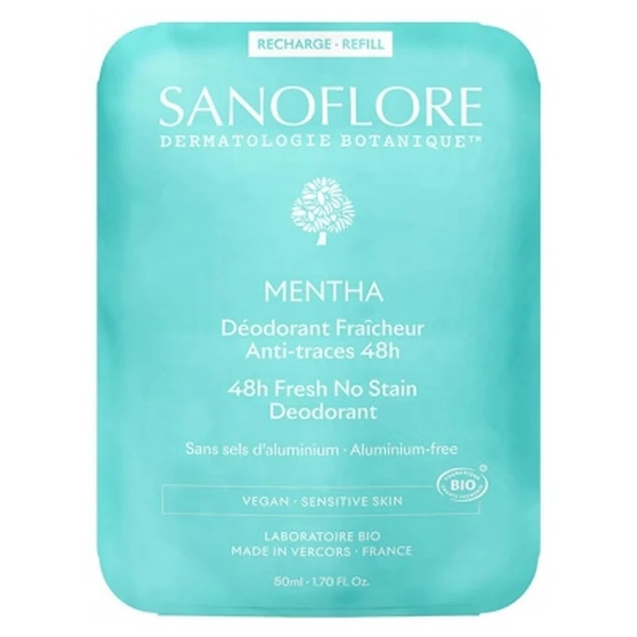 Sanoflore 48-uurs deodorant met munt, biologische navulling, 50 ml