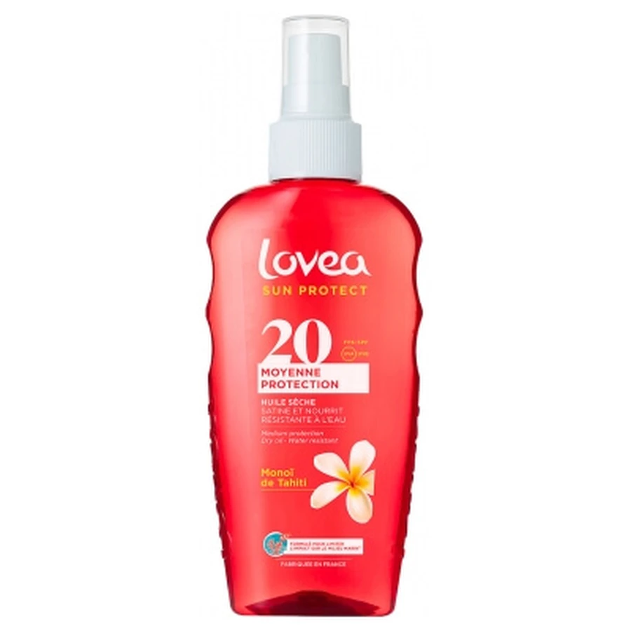 Lovea Huile Sèche Monoï de Tahiti Moyenne Protection SPF20 150 ml