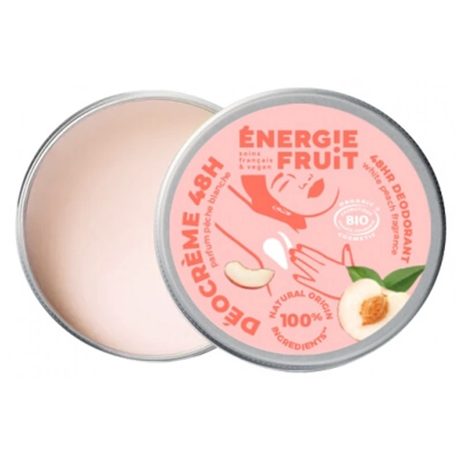 Energie Fruit Déocrème 48H Aroma a melocotón blanco ecológico 45 g