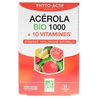Phyto-Actif Acerola 1000 + 10 Vitamines Bio 24 Comprimés