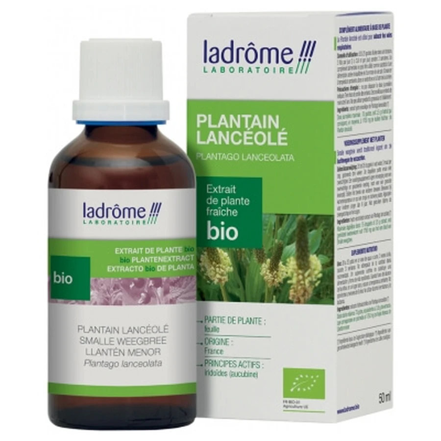 Estratto vegetale fresco biologico Ladrôme: piantaggine lanceolata, 50 ml