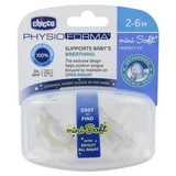 Chicco Physio Forma Mini Soft: 2 chupetes de silicona que brillan en la oscuridad, de 2 a 6 meses