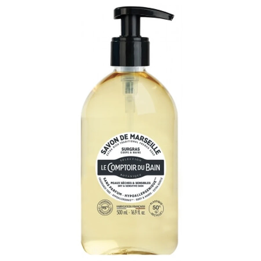 Le Comptoir du Bain – Hypoallergene, überfettete Marseille-Seife, 500 ml