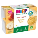 HiPP 100 % Obst: Äpfel und Birnen, ab 4–6 Monaten, Bio, 4 Gläschen