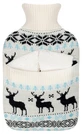 Plic Care Hot Water Bottle with Deer-Print Cover, 2 L + Socks
