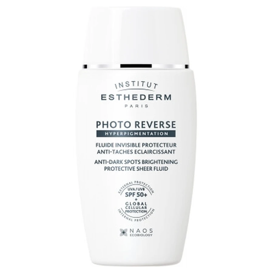 Institut Esthederm Photo Reverse: fluido protector invisible iluminador y antimanchas con SPF 50+, 40 ml