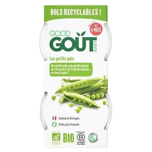 Guisantes ecológicos para bebés de Good Goût (para bebés a partir de 4 meses) 2 tarros