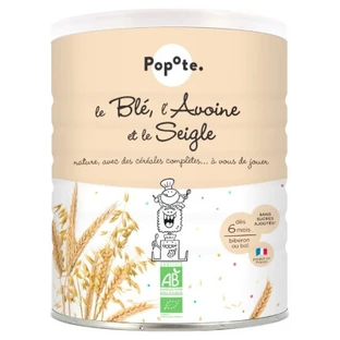 Alimentación infantil: Mezcla de cereales con trigo, avena y centeno — Para bebés a partir de los 6 meses — Ecológico — 220 g