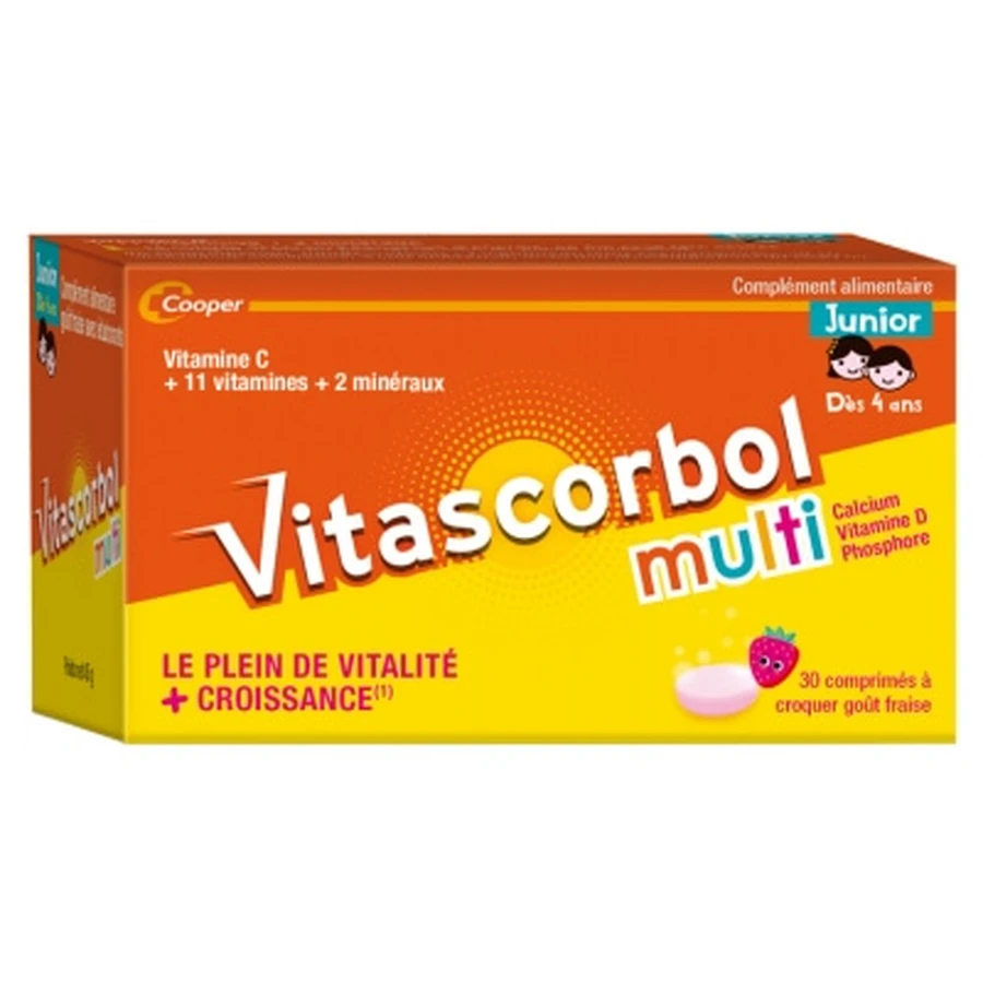Vitascorbol Multi Junior 30 Comprimés à Croquer