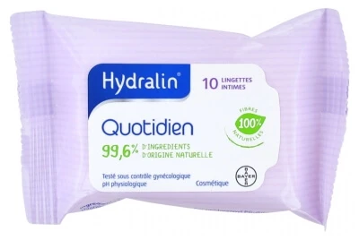 Hydralin Daily Intimate Wipes, 10 Wipes