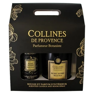Collines de Provence Duo-set met huisparfums (100 ml) + Duo met Black Rose-kaarsen (180 g)