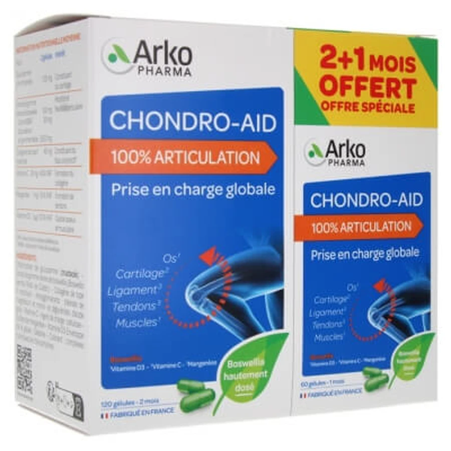 Arkopharma Chondro-Aid 100% Articulation 120 Gélules + 60 Gélules Offertes