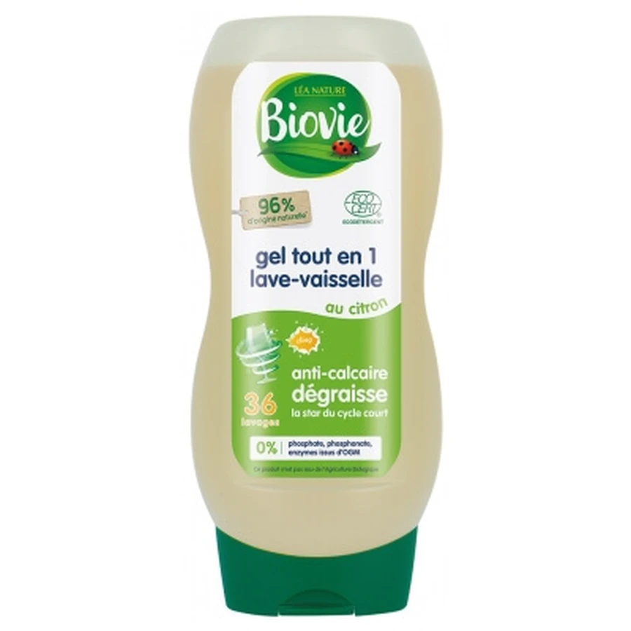 Biovie All-in-One Zitronen-Geschirrspülgel, 720 ml