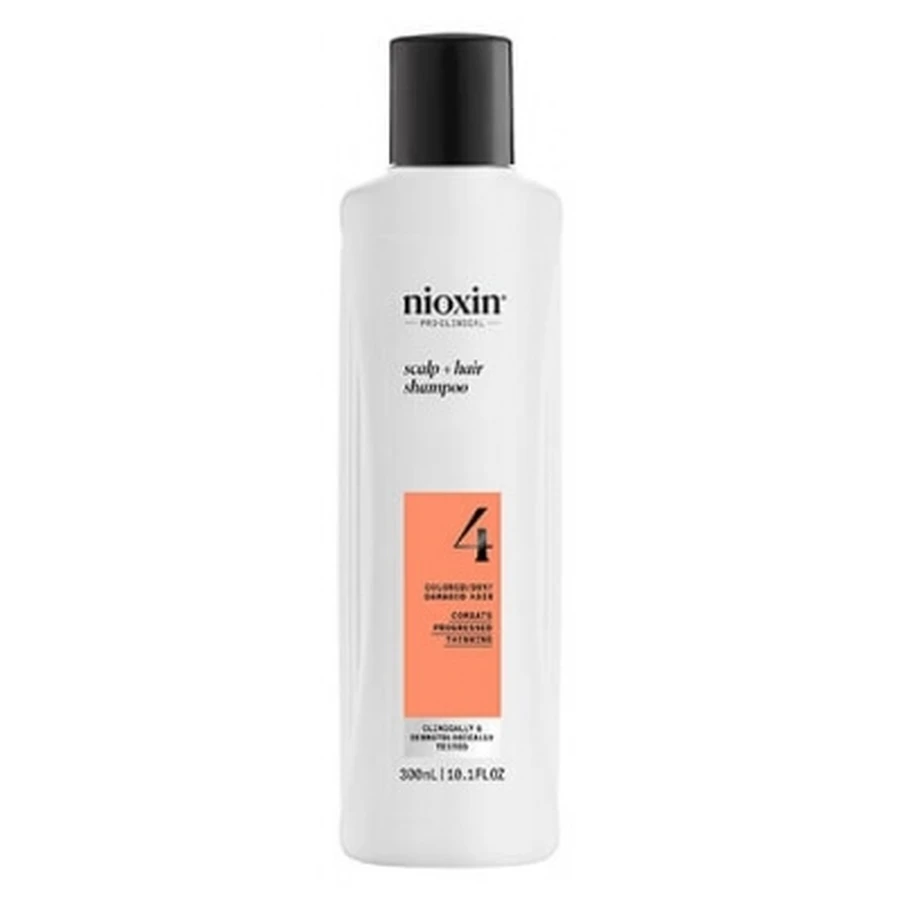 Nioxin System 4 Shampoo gegen fortgeschrittenen Haarausfall, für strapaziertes/gefärbtes Haar, 300 ml