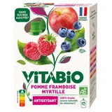 Vitabio Organic Apple, Raspberry, and Blueberry, 4 Pouches, 100 g Each
