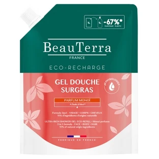Gel de ducha hidratante BeauTerra Monoï, recambio ecológico, 1 L