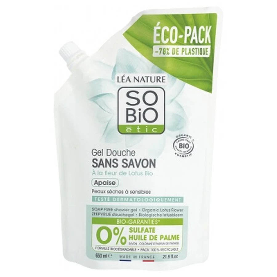Léa Nature SO BIO étic Soap-Free Shower Gel, Organic Eco-Refill, 650 ml