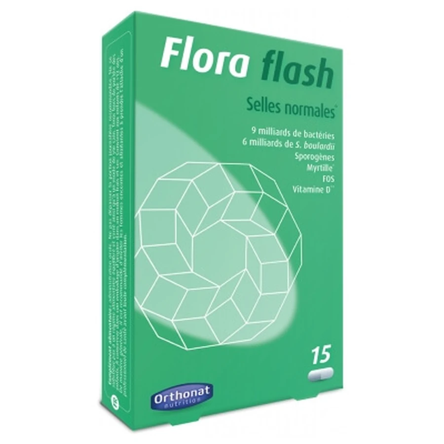 Orthonat Flora Flash for Normal Bowel Movements, 15 Capsules