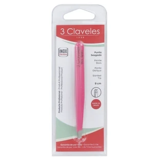 3 pinzas de punta en ángulo «Claveles», 9 cm, colores surtidos