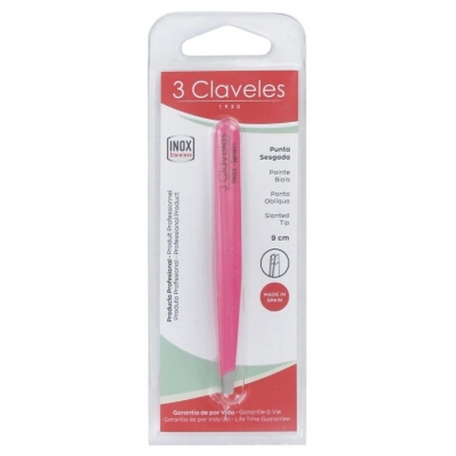 3 pinzas de punta en ángulo «Claveles», 9 cm, colores surtidos