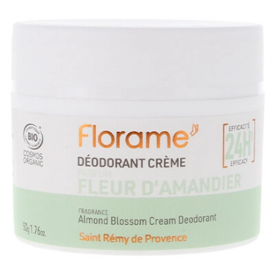 Florame 24-Hour Organic Almond Blossom Cream Deodorant, 50 g