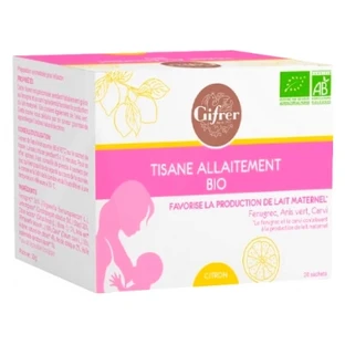 Té de hierbas ecológico de limón para la lactancia de Gifrer, 20 bolsitas