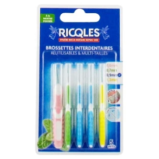 Ricqlès: 5 cepillos interdentales reutilizables de distintos tamaños
